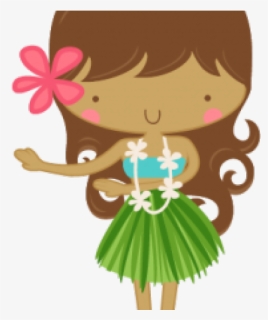Free Hula Girl Clipart - Cute Hawaiian Girl Clipart, HD Png Download, Free Download