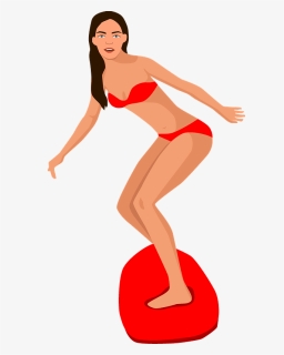 Surfing Girl Clipart - Illustration, HD Png Download, Free Download
