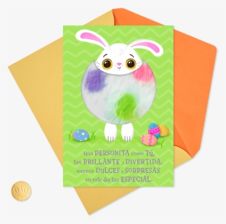 Puffy Fluffy Easter Bunny Spanish-language Easter Card - Art Paper, HD Png Download, Free Download