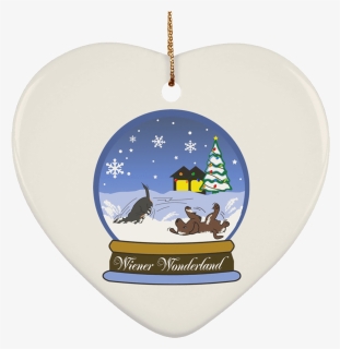 Snow Globe Christmas Ceramic Heart Ornament - Portable Network Graphics, HD Png Download, Free Download