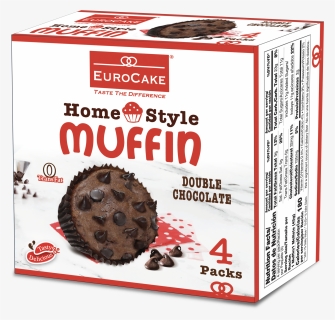 Home Style Muffin Double Chocolate 4pc Box New - Euro Cake Muffin Salted Caramel 4 Packs, HD Png Download, Free Download