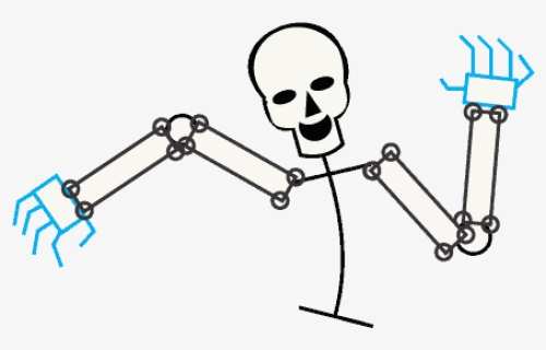 How To Draw Skeleton - Skeleton Cartoon Transparent Background, HD Png Download, Free Download