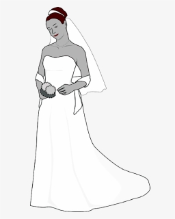 Outline, People, Silhouette, Wedding, Bride, Groom - Bride Silhouette Clip Art, HD Png Download, Free Download