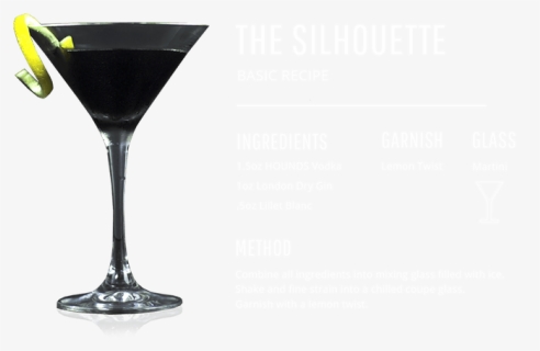 Black Cocktail Silhouette - Black Cocktail Png, Transparent Png, Free Download