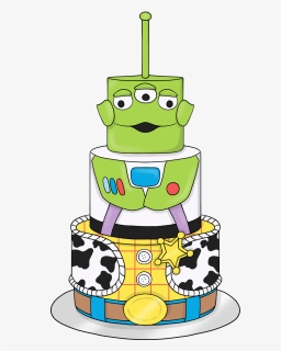 #toystory #birthdaycake #alien #buzzlightyear #woody - Cartoon, HD Png Download, Free Download