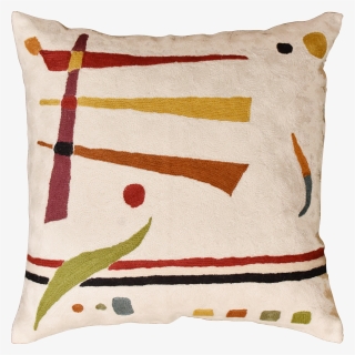 Kandinsky Off White Elements Accent Pillow Cover Handembroidered - Cushion, HD Png Download, Free Download