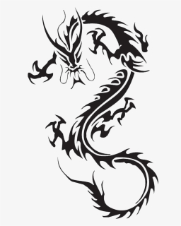 Black Dragon Png Pic - Chinese Tribal Dragon Tattoo, Transparent Png, Free Download