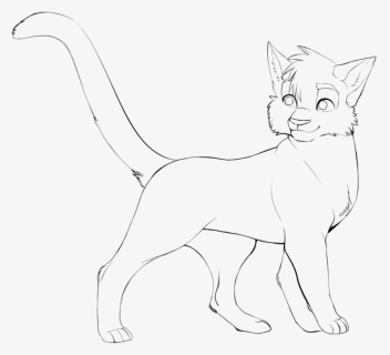 Fluffy Cat Drawing At Getdrawings - Line Art, HD Png Download, Free Download