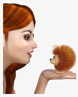 Pretty Girl Png - Women Holding A Hedgehog, Transparent Png, Free Download
