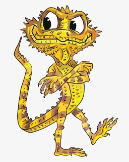 Reptilia Mascot Merlin The Bearded Dragon - Cartoon, HD Png Download, Free Download
