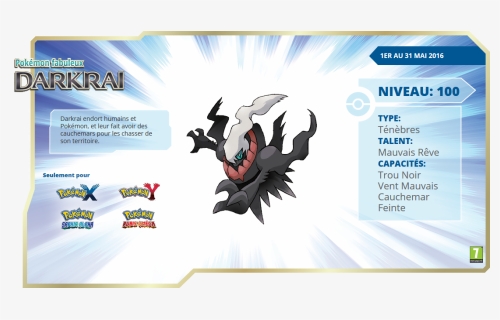 20 Ans De Pokémon Darkrai - Event Darkrai, HD Png Download, Free Download