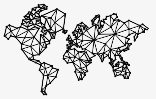 Geometric World Map - Deco Murale Acier Carte Du Monde, HD Png Download, Free Download