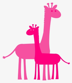 Momma And Baby Giraffe Clip Art , Png Download - Pink Giraffe Png, Transparent Png, Free Download