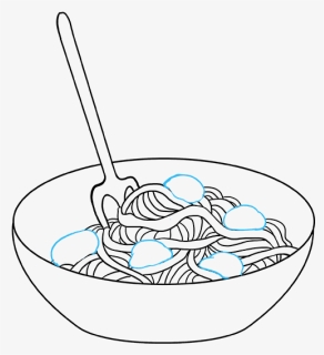 Spaghetti And Meatballs Drawing, HD Png Download, Free Download