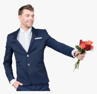 Men - Man With Flowers Png, Transparent Png, Free Download