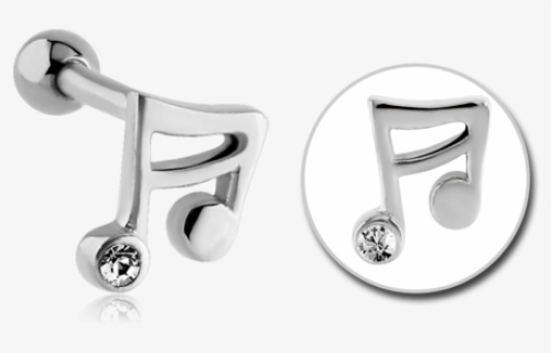 Tragus Micro Barbell Music Note - Earrings, HD Png Download, Free Download