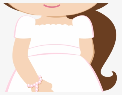 Girls In Pink For Their First Communion Oh My First - Cartoon, HD Png Download, Free Download