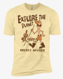 Alien Explore The Planet Premium Mens Ufo T-shirt - T-shirt, HD Png Download, Free Download