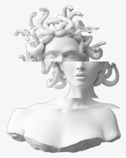 #vaporwave #medusa #estatua #statue #glich - Medusa Statue Head Png, Transparent Png, Free Download