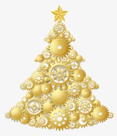 Gold Christmas Clip Art - Gold Christmas Tree Png, Transparent Png, Free Download