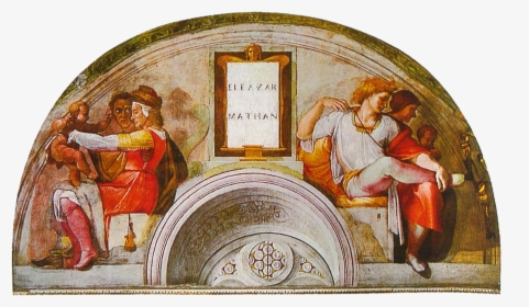 File - Michelangelo - Sistine Chapel - Lunette Eleazar - Eleazar And Mathan Sistine Chapel, HD Png Download, Free Download