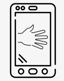 Icon Of Hand Reaching Out For Handshake And Cellphone - Mobile Phone, HD Png Download, Free Download