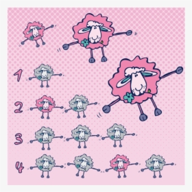 Counting Sheep Square Coaster "  Class= - Cartoon, HD Png Download, Free Download