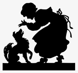 Old, Lady, Silhouette, Human, Dog, Hat, Pet, Animal - Human And Dog Silhouette Png, Transparent Png, Free Download