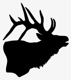 Elk-head File Size - Bull Elk Head Silhouette, HD Png Download, Free Download