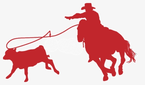 Clip Art Roping Bull - Silhouette Of Cowboy Roping Cow, HD Png Download, Free Download