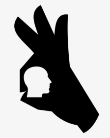 Silhouette Clipart Okay Sign Hand, HD Png Download, Free Download
