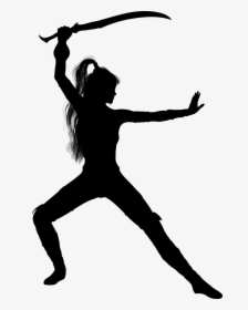 Woman Warrior Silhouette Png, Transparent Png, Free Download