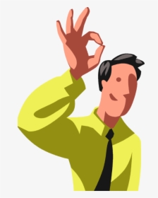 Vector Illustration Of Businessman Uses Nonverbal Communication - Cartoon, HD Png Download, Free Download