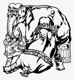 Circus Elephant Black And White Clipart, HD Png Download, Free Download