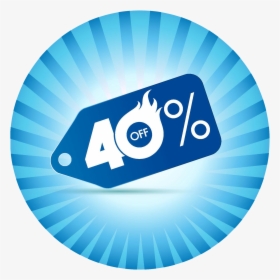 Pic3 - 40% Off Sign Blue, HD Png Download, Free Download