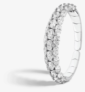 Pirouette Oval White Diamond Bangle - Engagement Ring, HD Png Download, Free Download