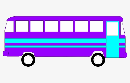 Blue - Bus - Clipart - Purple Bus Clipart, HD Png Download, Free Download