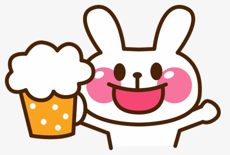 Beer Rabbit Animal Clipart - うさぎ お 酒 イラスト, HD Png Download, Free Download