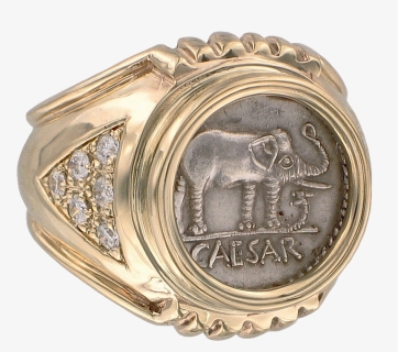 Julius Caesar Coin Ring - Indian Elephant, HD Png Download, Free Download