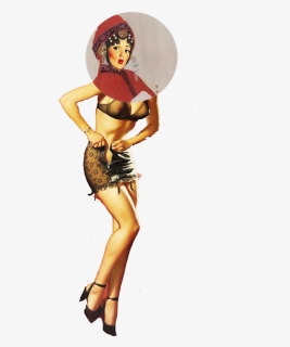 The Contrast Between Western Pinup Girl And Eastern - Illustration, HD Png Download, Free Download