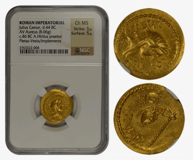 Gold Coins Of Julius Caesar Minted In Ca - Coin, HD Png Download, Free Download