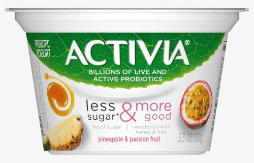 Activia® Pineapple & Passionfruit Probiotic Yogurt - Activia Less Sugar Yogurt, HD Png Download, Free Download