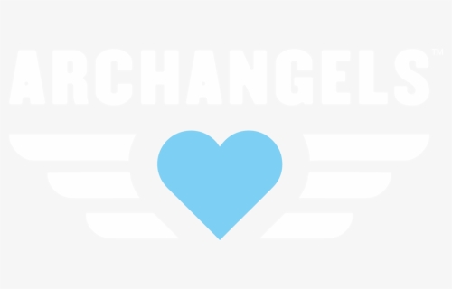 Archangels White Letters Blue Heart No Url - Heart, HD Png Download, Free Download