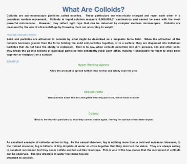What Are Colloids colloids Are Sub-microscopic Particles - (page 3), HD Png Download, Free Download