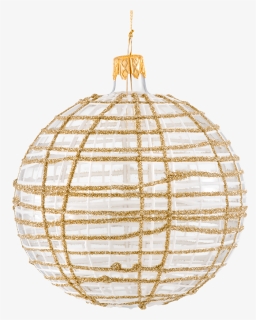 Glass Bauble Clear With Lattice Pattern, 10 Cm - Ceiling Fixture, HD Png Download, Free Download