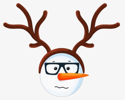 Eye Clip Snowman - Snowman With Antlers, HD Png Download, Free Download