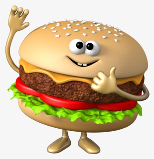 Hamburger Veggie Burger Fast Food Hot Dog Clip Art - Animated Burger Png Clipart, Transparent Png, Free Download