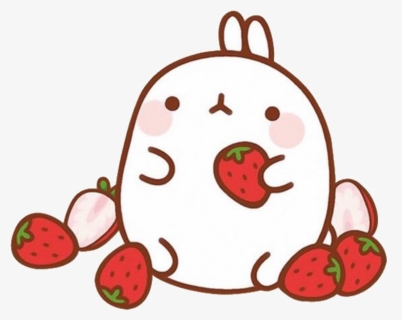 #tinymojis #strawberry #red #molang #bunny #cute #freetoedit - Molang Strawberry, HD Png Download, Free Download