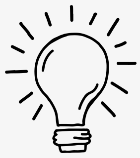 Incandescent Light Bulb Clipart , Png Download - Light Bulb Cartoon Png Black And White, Transparent Png, Free Download
