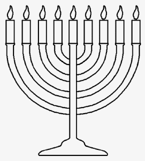 Drawing Candle Hanukkah - Hanukkah Lamp Clipart Black And White, HD Png Download, Free Download